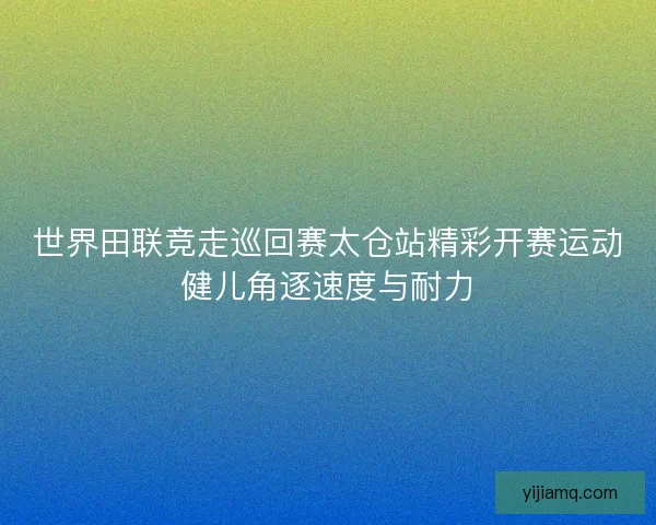 世界田联竞走巡回赛太仓站精彩开赛运动健儿角逐速度与耐力 世界田联竞走巡回赛太仓站精彩开赛运动健儿角逐速度与耐力
