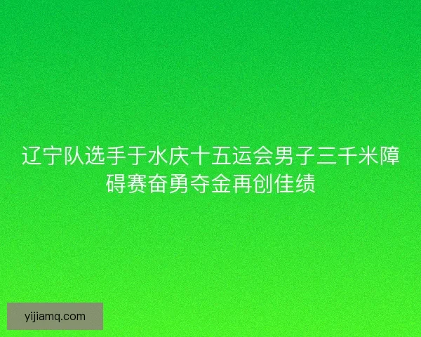 辽宁队选手于水庆十五运会男子三千米障碍赛奋勇夺金再创佳绩 辽宁队选手于水庆十五运会男子三千米障碍赛奋勇夺金再创佳绩